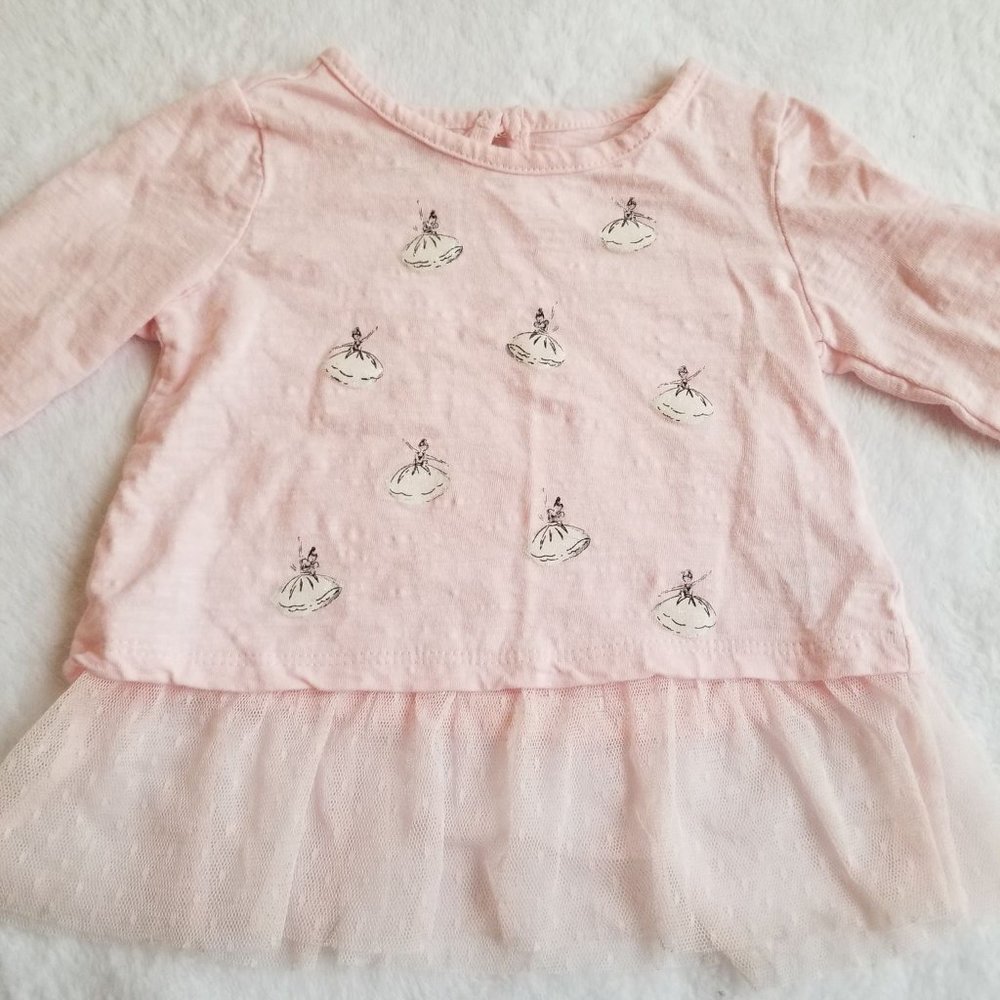 ToughSkins Pink Ballerina Shirt for Baby Girls